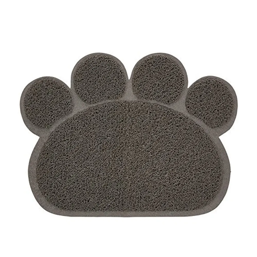 1 Paw Print Pet Bowl Mat Dog Cat Food Water Placemat Non Skid Easy Clean Feeding
