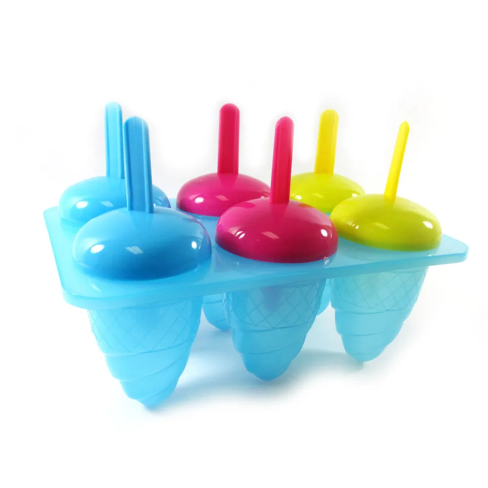 1pc 6 Section Swirl Ice Pop Maker Mold Popsicle Dessert Cream Frozen Pops Treats