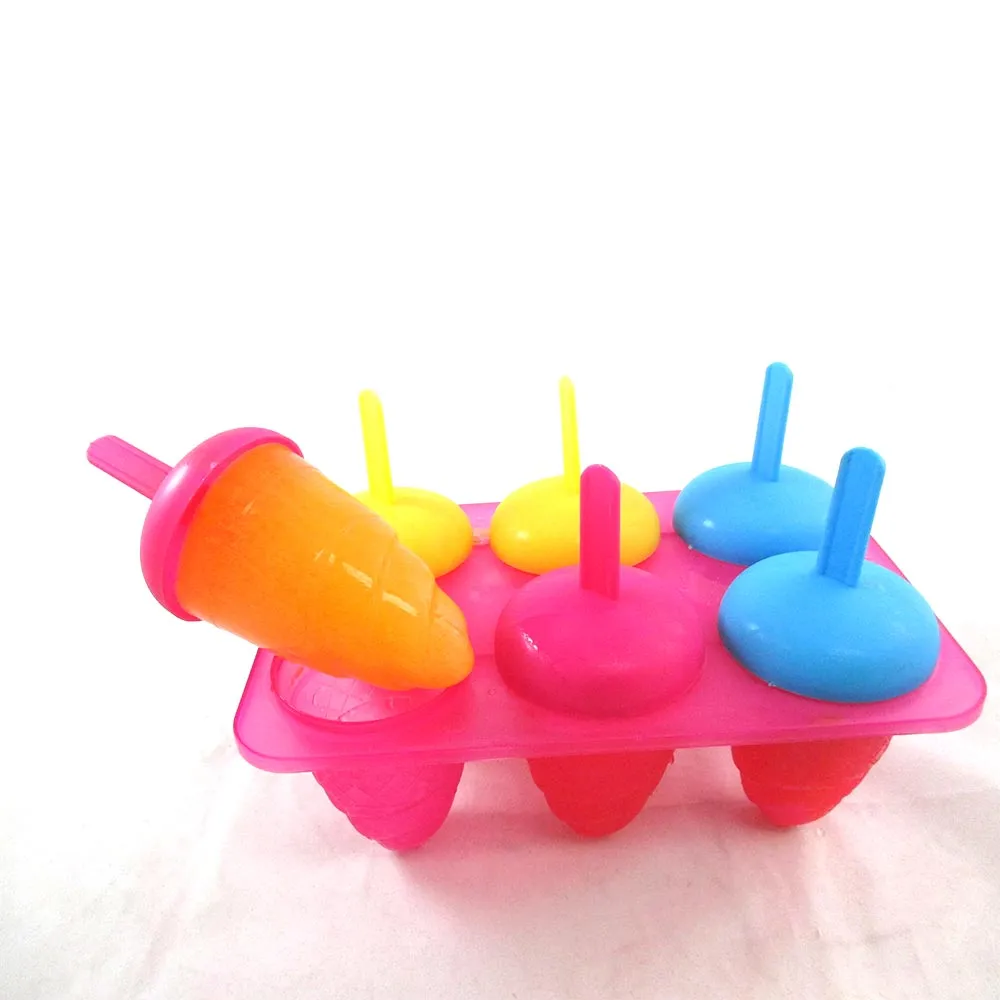 1pc 6 Section Swirl Ice Pop Maker Mold Popsicle Dessert Cream Frozen Pops Treats
