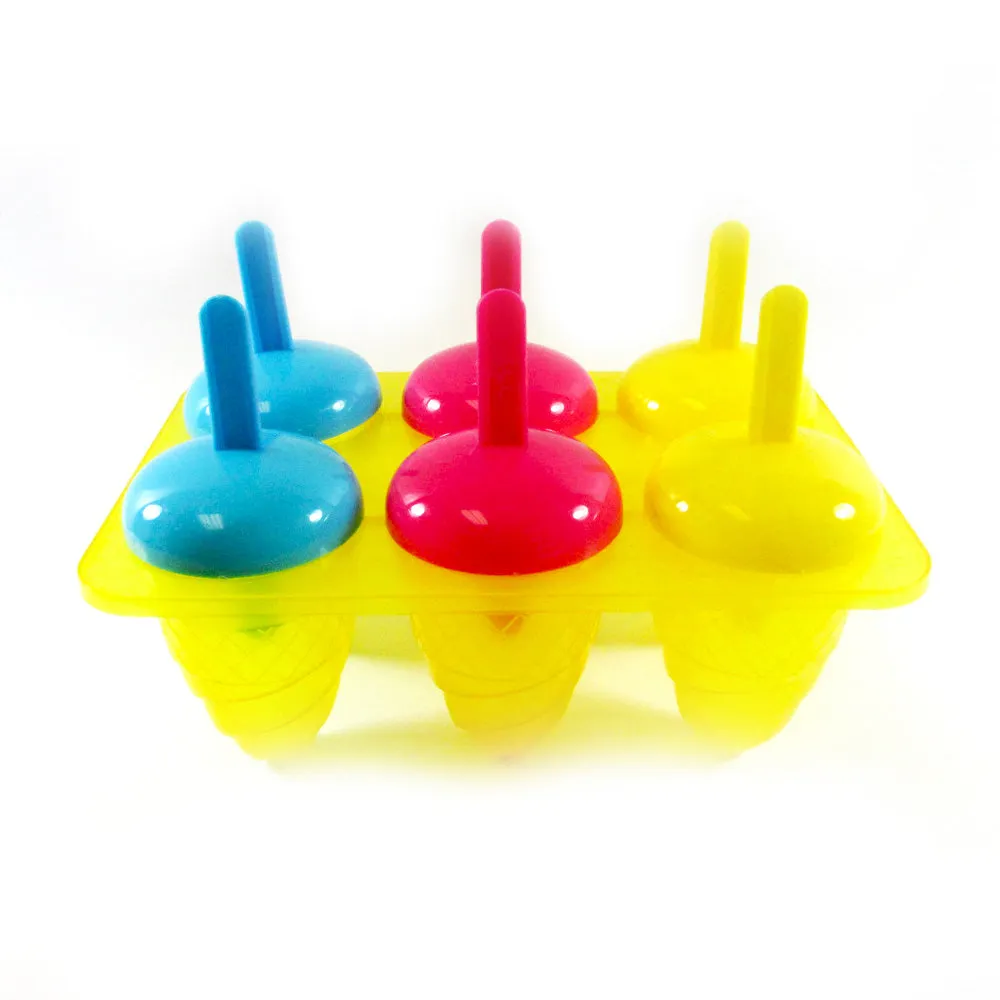 1pc 6 Section Swirl Ice Pop Maker Mold Popsicle Dessert Cream Frozen Pops Treats
