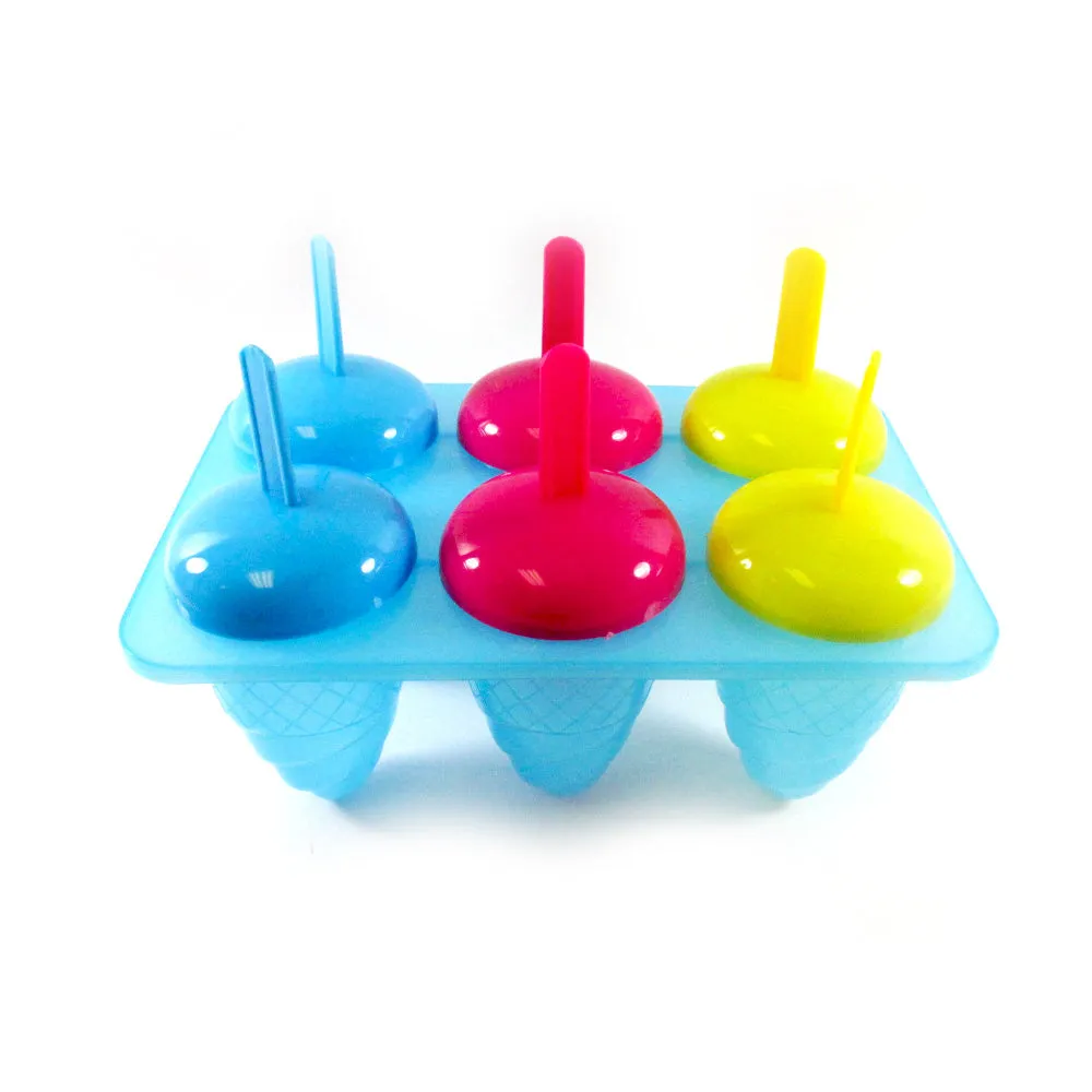 1pc 6 Section Swirl Ice Pop Maker Mold Popsicle Dessert Cream Frozen Pops Treats