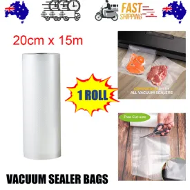 1ROLL 20CM Vacuum Sealer Bags Rolls | Vacuum Food Saver | Storage Seal | 15M