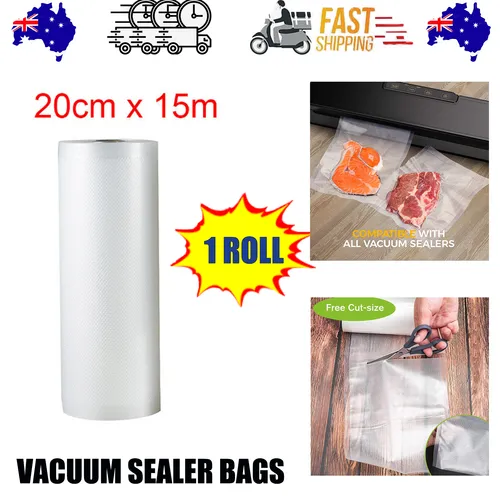 1ROLL 20CM Vacuum Sealer Bags Rolls | Vacuum Food Saver | Storage Seal | 15M