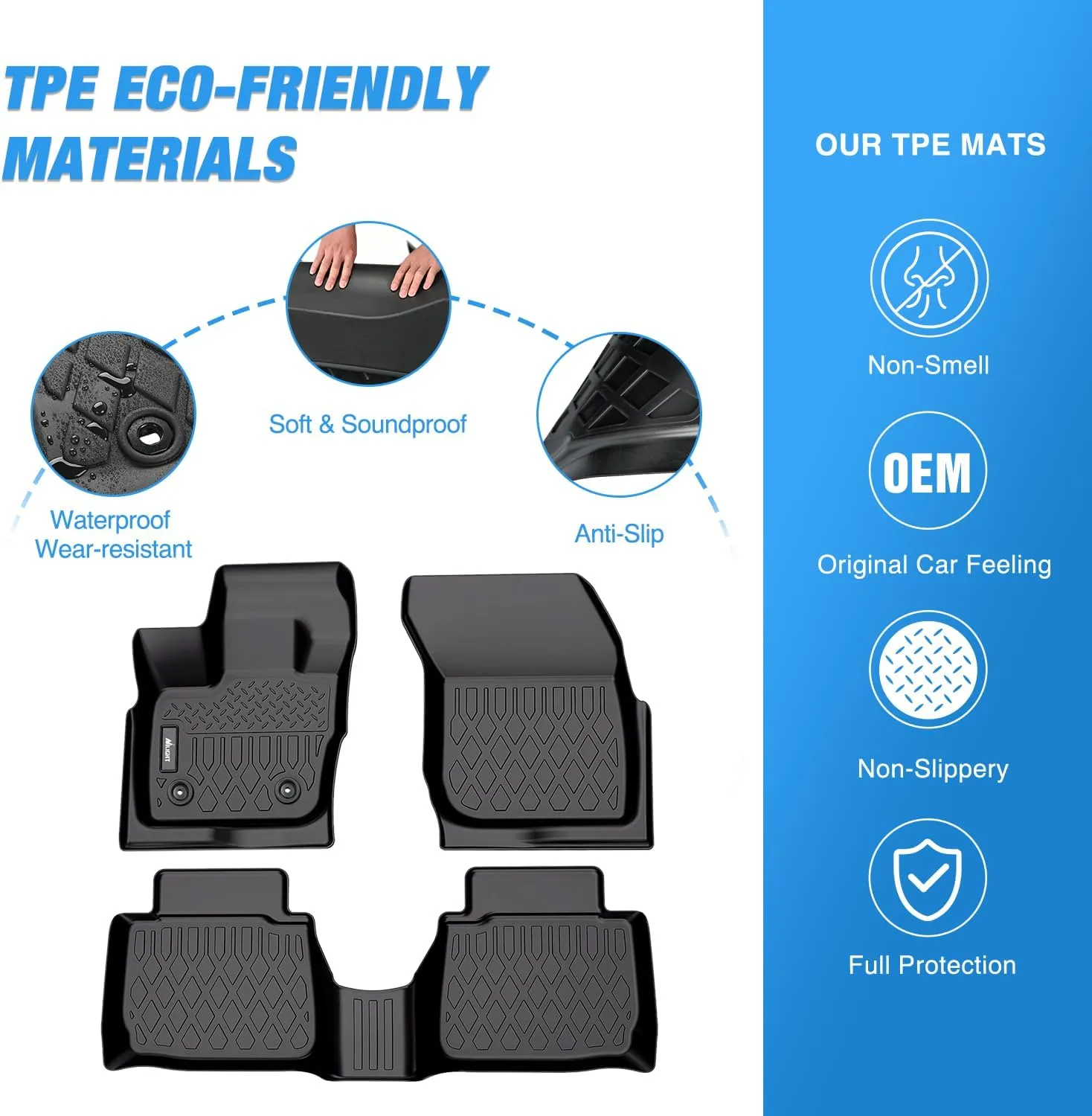 2017-2020 Ford Fusion Lincoln MKZ TPE Floor Mats