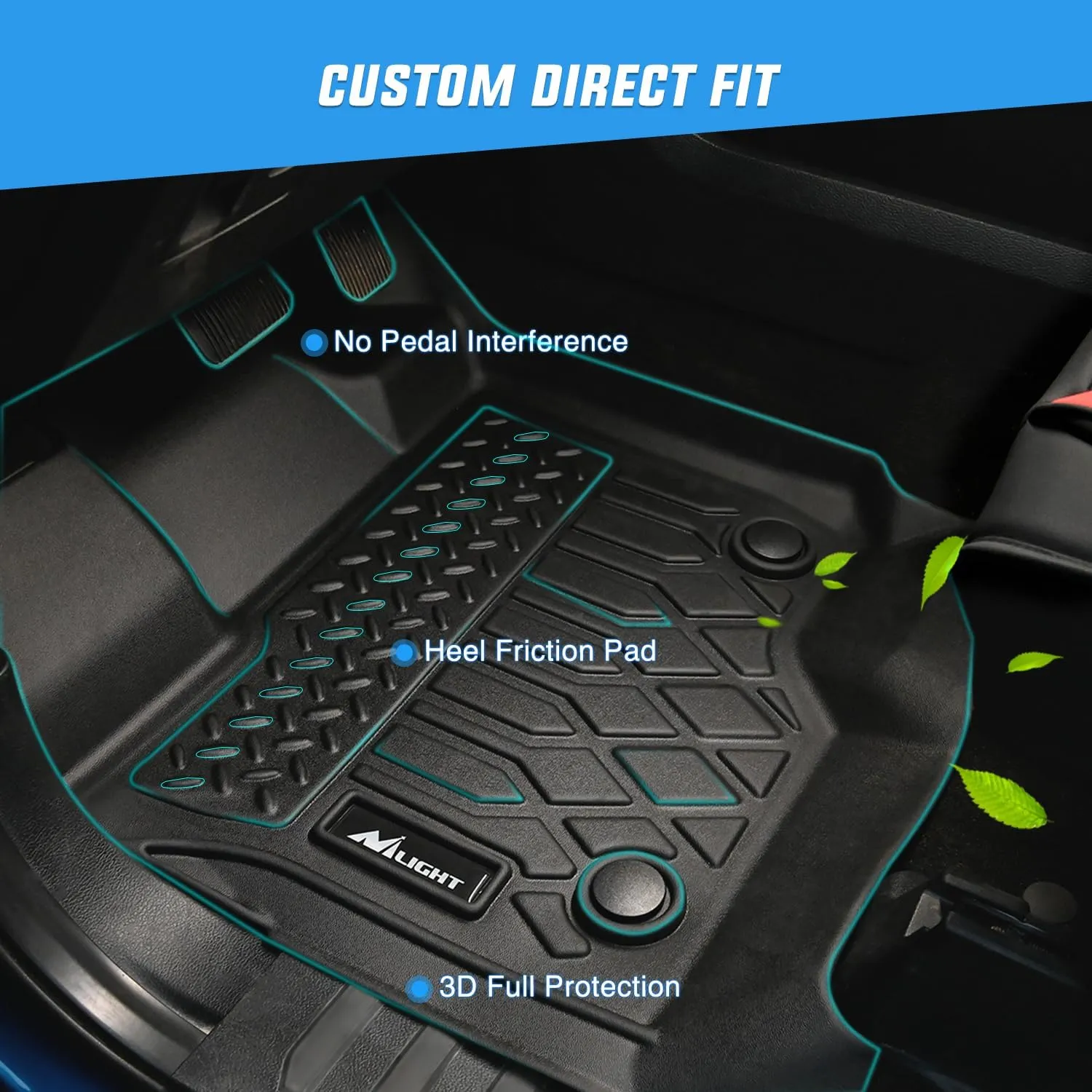 2021-2025 Ford Bronco 4 Door TPE Floor Mats