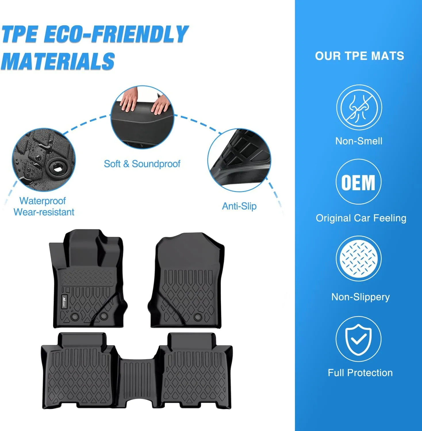 2021-2025 Ford Bronco 4 Door TPE Floor Mats