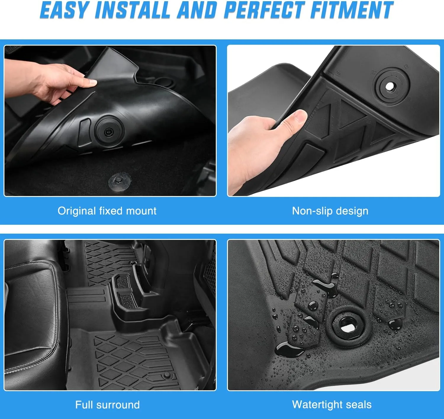 2021-2025 Jeep Grand Cherokee L 7 Passenger TPE Floor Mats