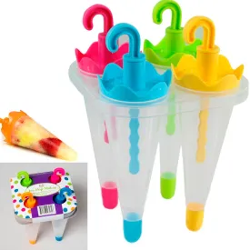 4 Umbrella Ice Pop Maker Mold Popsicle Dessert Ice Cream Frozen Pops Cake Treats