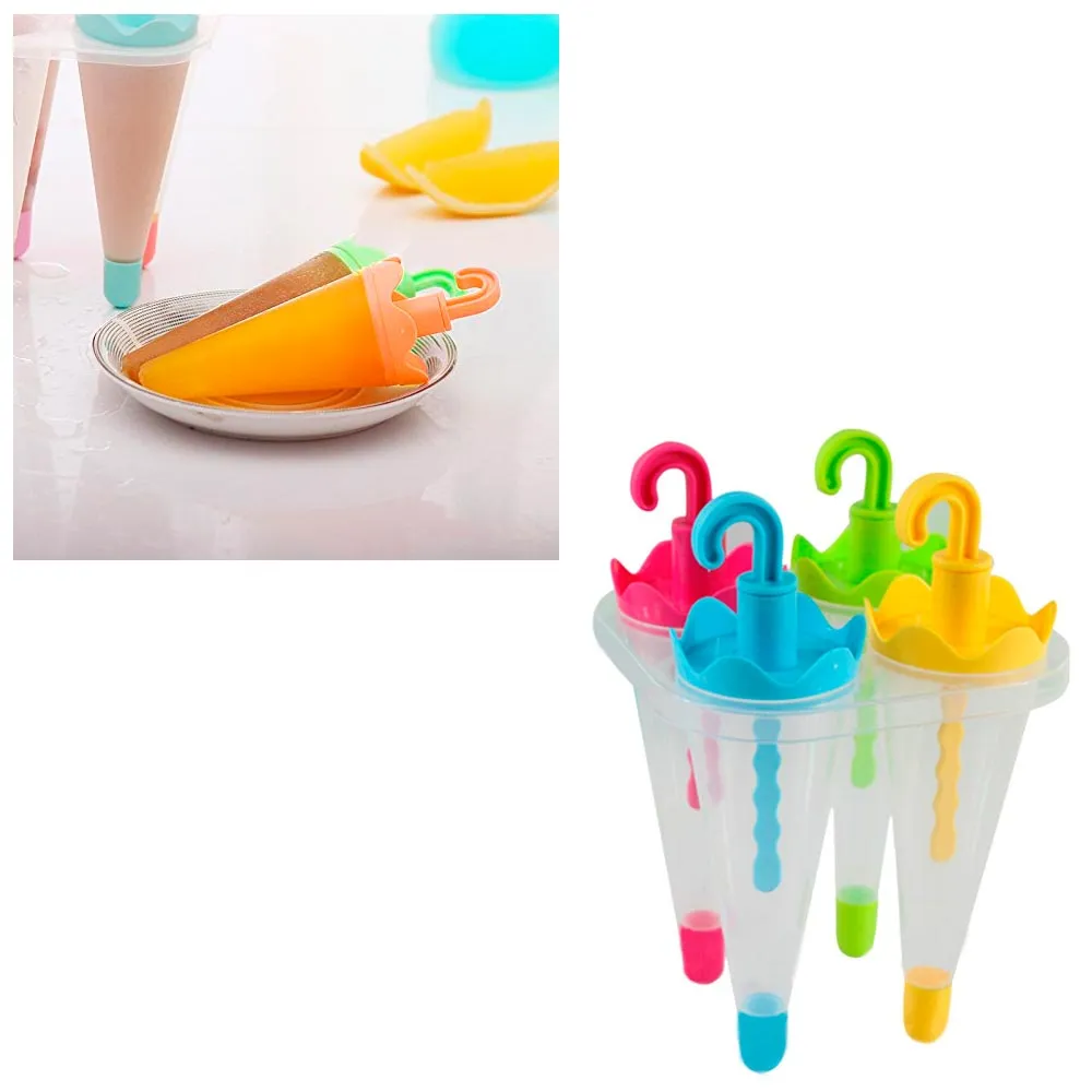 8 Umbrella Ice Pop Maker Mold Popsicle Dessert Ice Cream Frozen Pops Cake Treats
