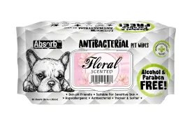 Absorb Plus - Antibacterial Dog Wipes Floral (80pk)