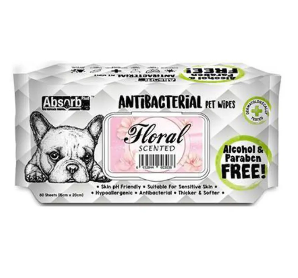 AbsorbPlus Wipes (Antibacterial) - Floral Scented (80 Pack)