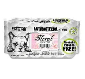 AbsorbPlus Wipes (Antibacterial) - Floral Scented (80 Pack)