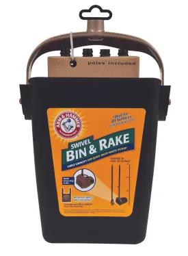 Arm & Hammer Swivel Bin & Rake Black 1ea/One Size
