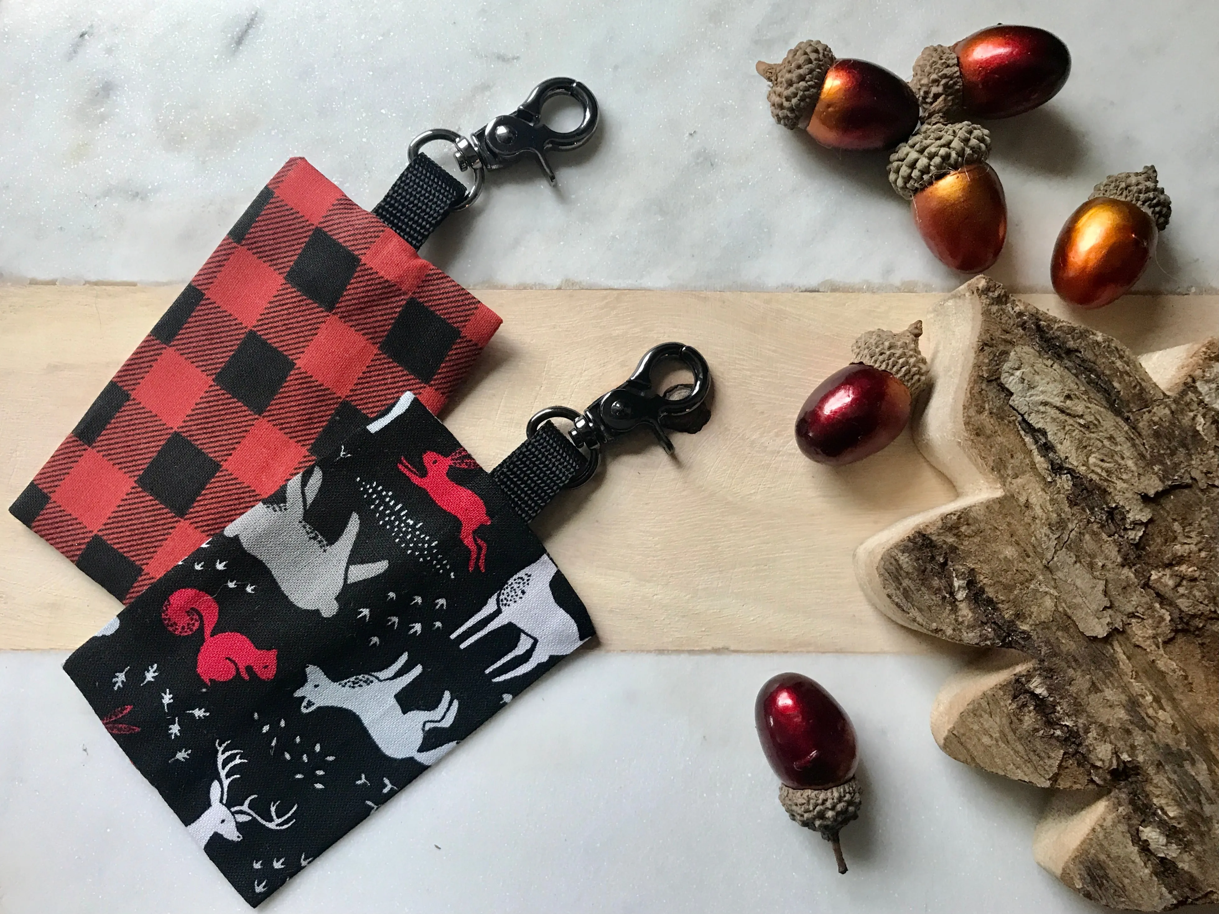 Buffalo Plaid or Forest Animal Dog Poop Bag Dispenser