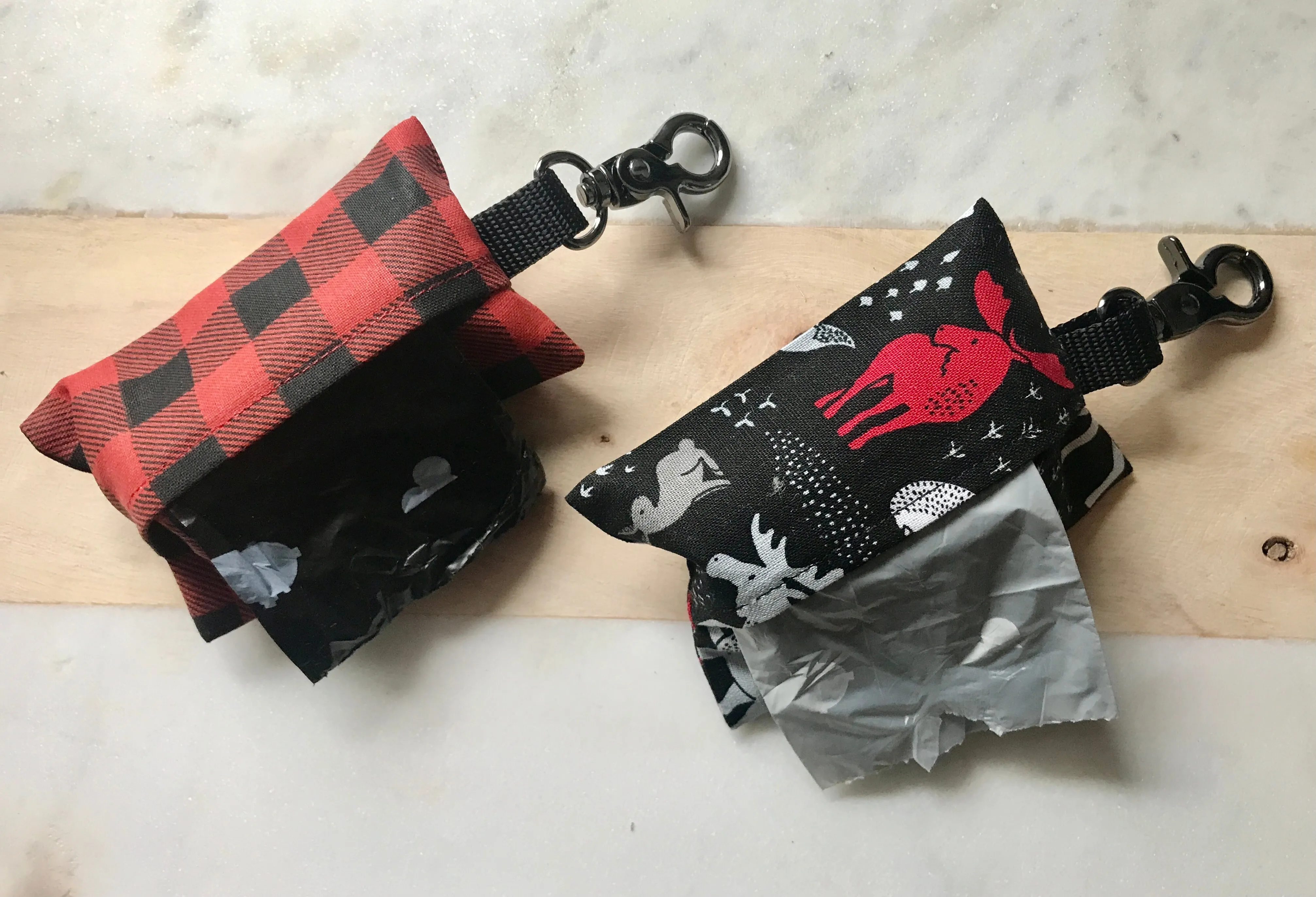 Buffalo Plaid or Forest Animal Dog Poop Bag Dispenser
