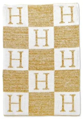 Butterscotch Blankees Metallic Initial & Blocks Stroller Size