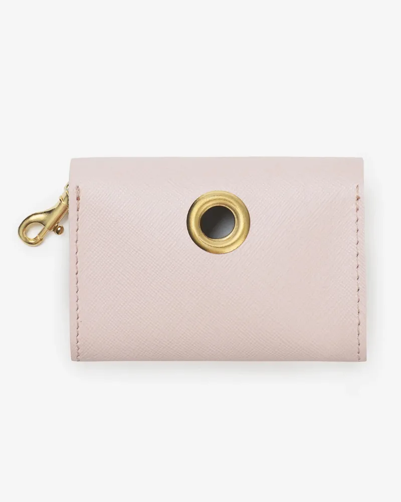 Classic Poop Bag Holder in Blush Pink Leather (Made in Italy)