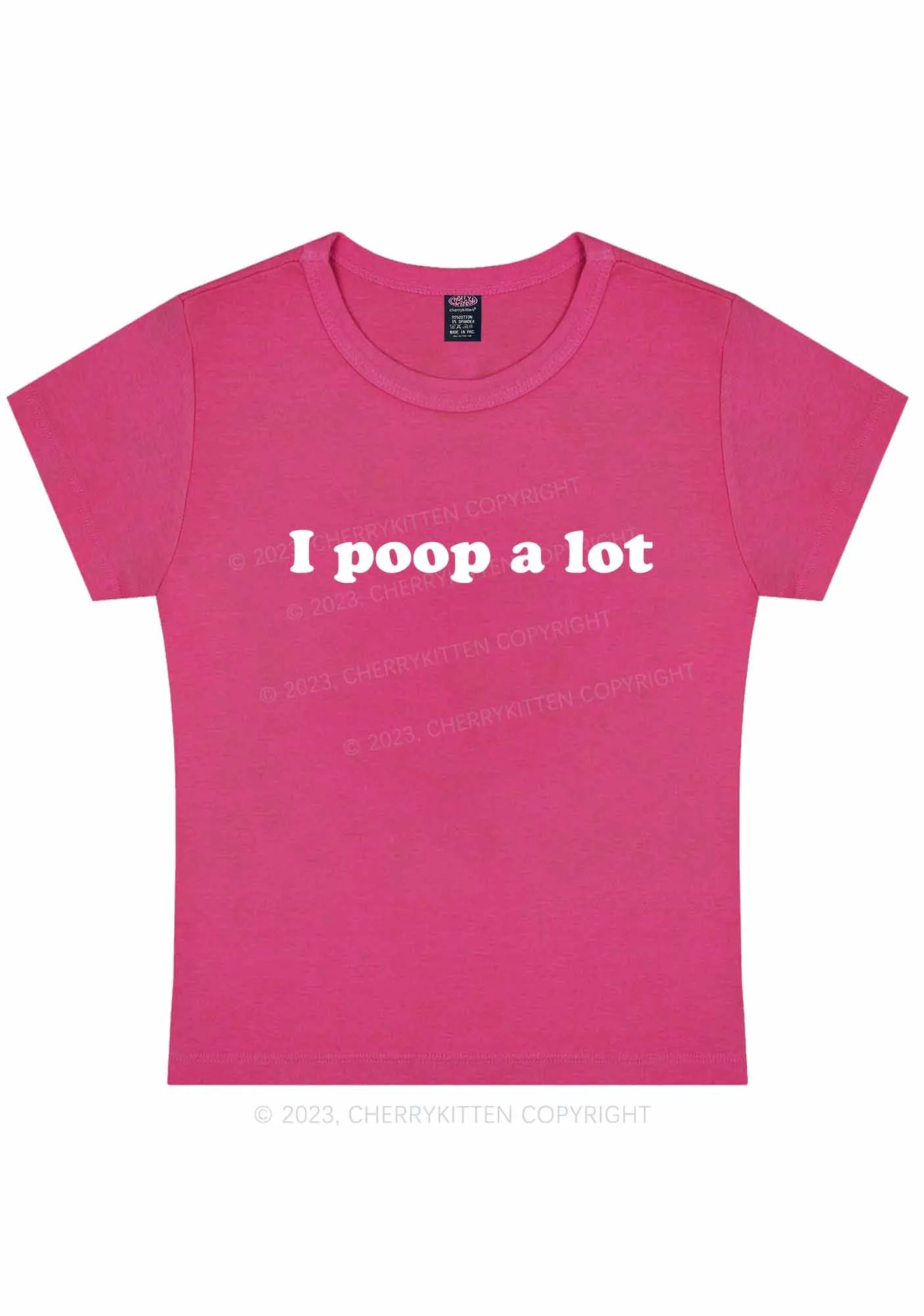 Curvy Poop A Lot Y2K Baby Tee Cherrykitten
