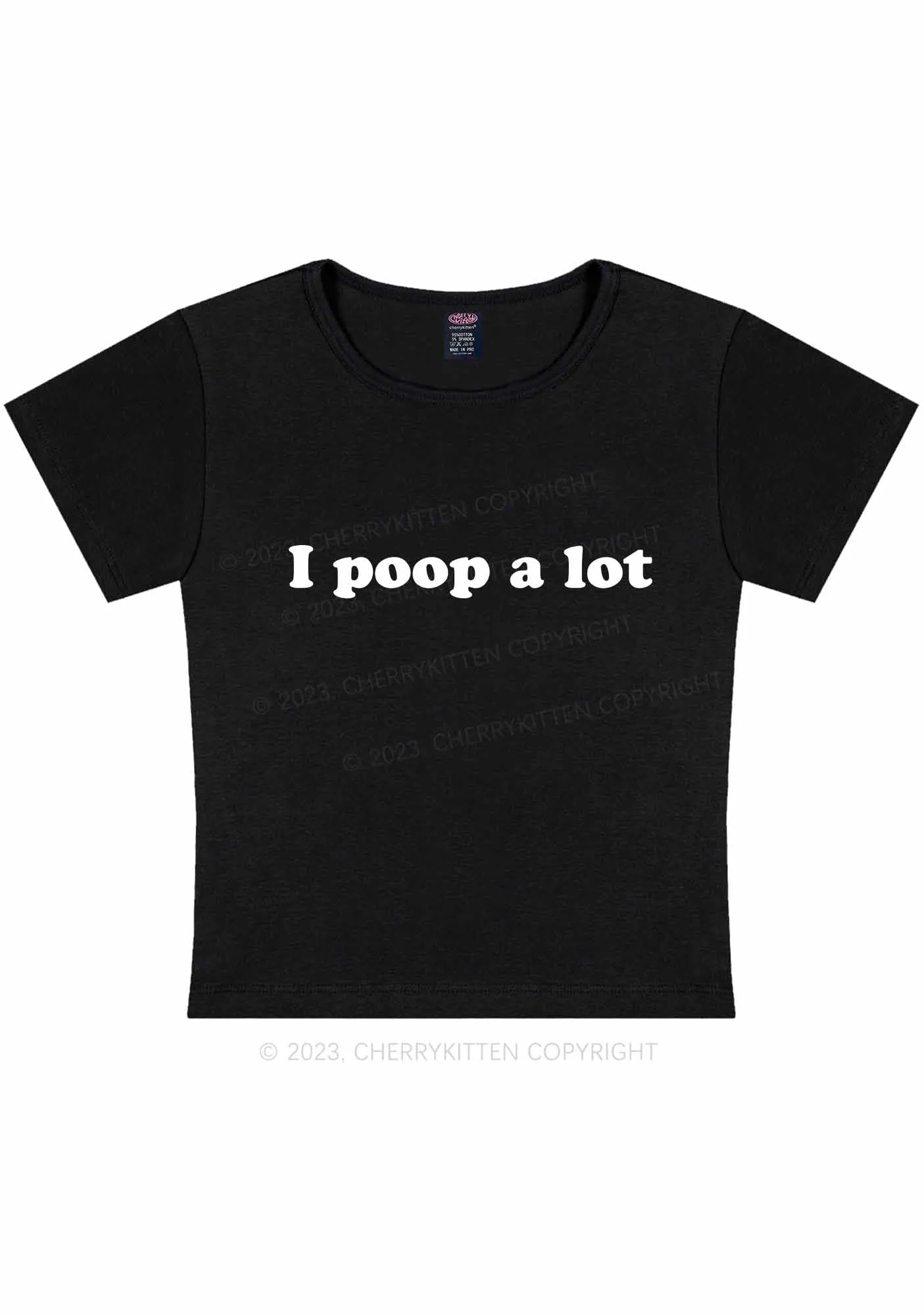 Curvy Poop A Lot Y2K Baby Tee Cherrykitten