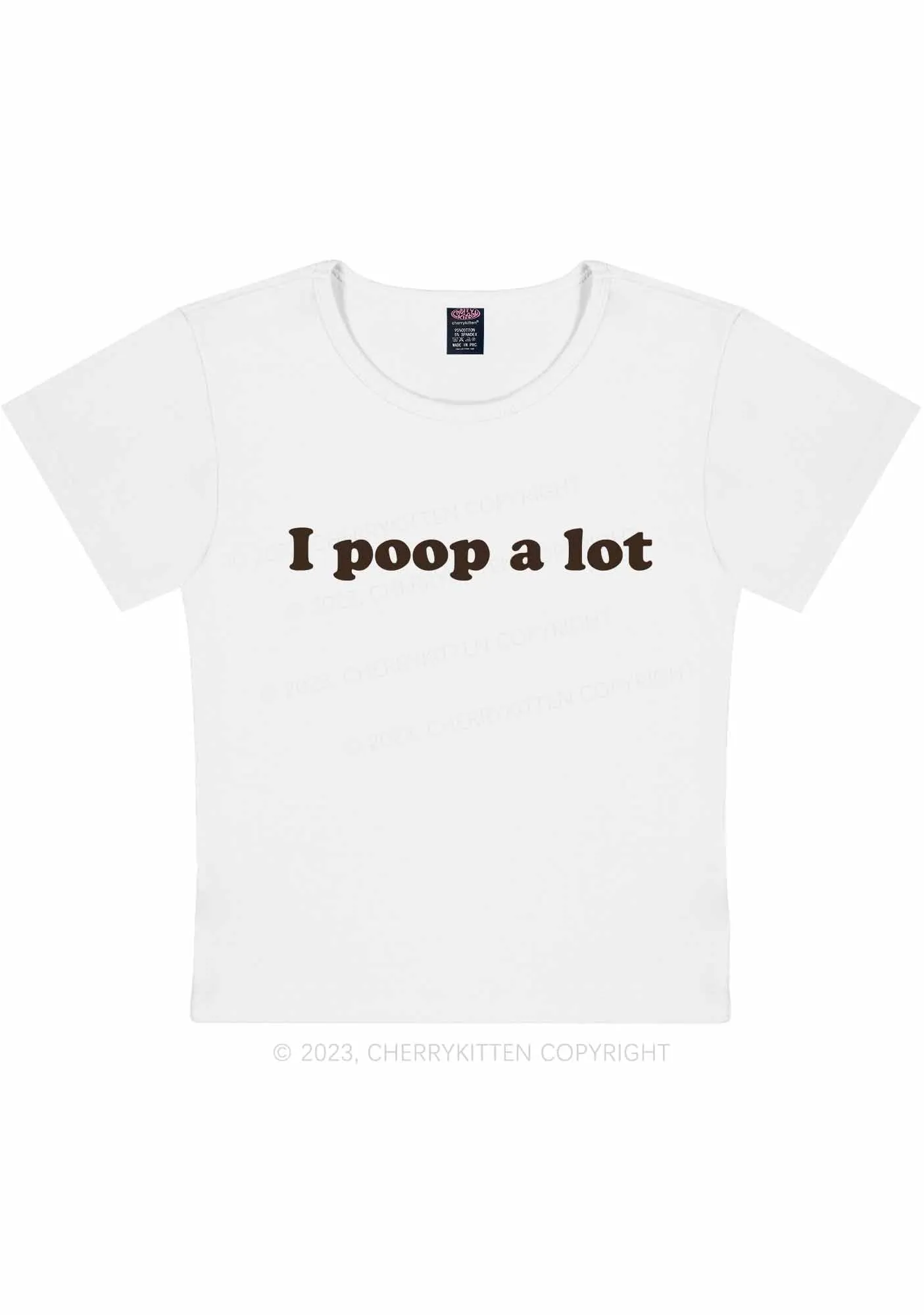 Curvy Poop A Lot Y2K Baby Tee Cherrykitten