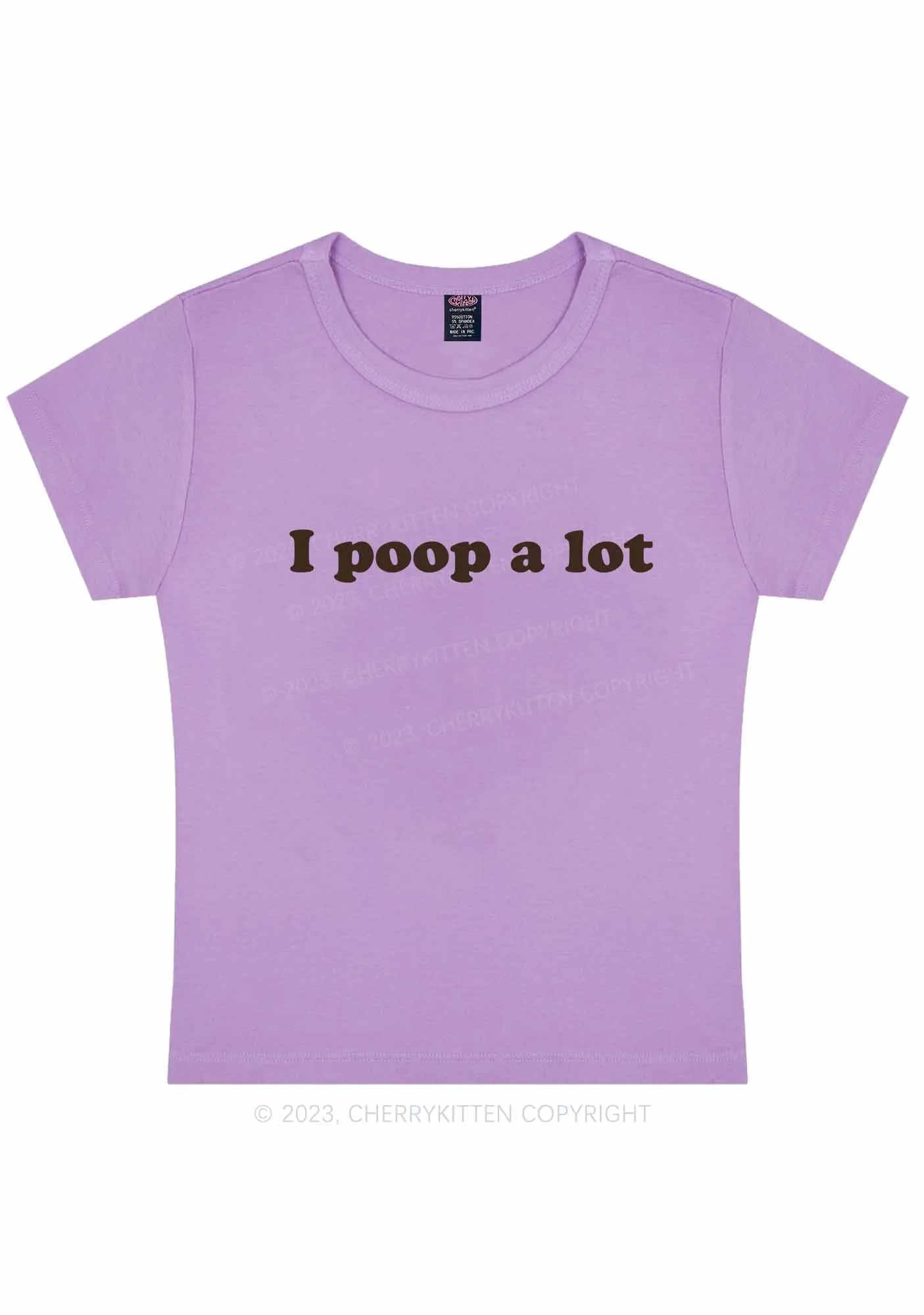 Curvy Poop A Lot Y2K Baby Tee Cherrykitten