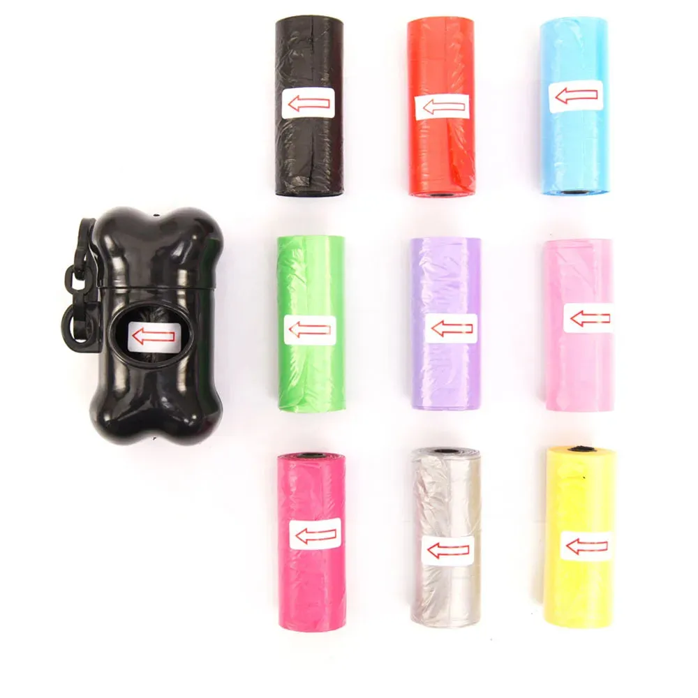 Disposable Dog Waste Bags with Paw Prints for Outdoor Clean-Up