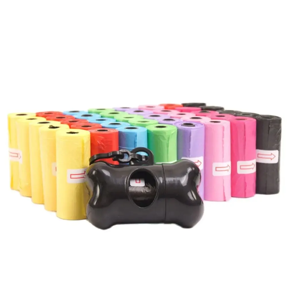 Disposable Dog Waste Bags with Paw Prints for Outdoor Clean-Up