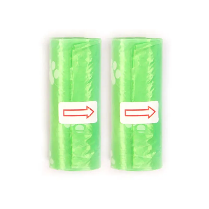 Disposable Dog Waste Bags with Paw Prints for Outdoor Clean-Up