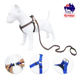 Dog Harness Leash Set Adjustable No Pull 3 Sizes Heavy Duty Walking Training Pet