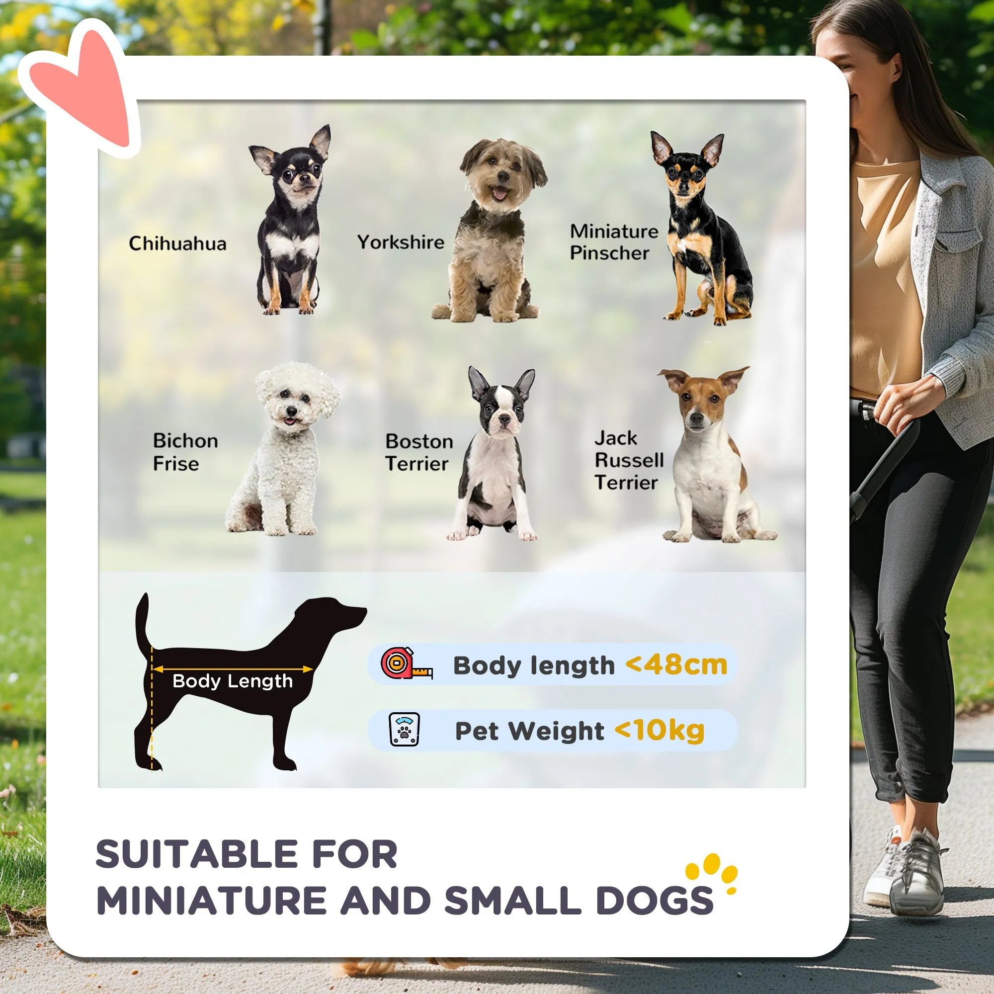 Dog Pram Pet Stroller for Small Dogs Cats, Foldable Dog Pushchair Trolley with Detachable Pet Carrier Bag, Shock Absorber, Adjustable Handlebar, Grey