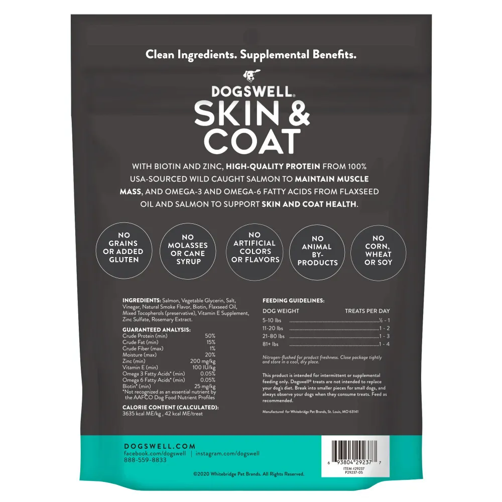 Dogswell Skin & Coat Jerky Salmon Dog Treats