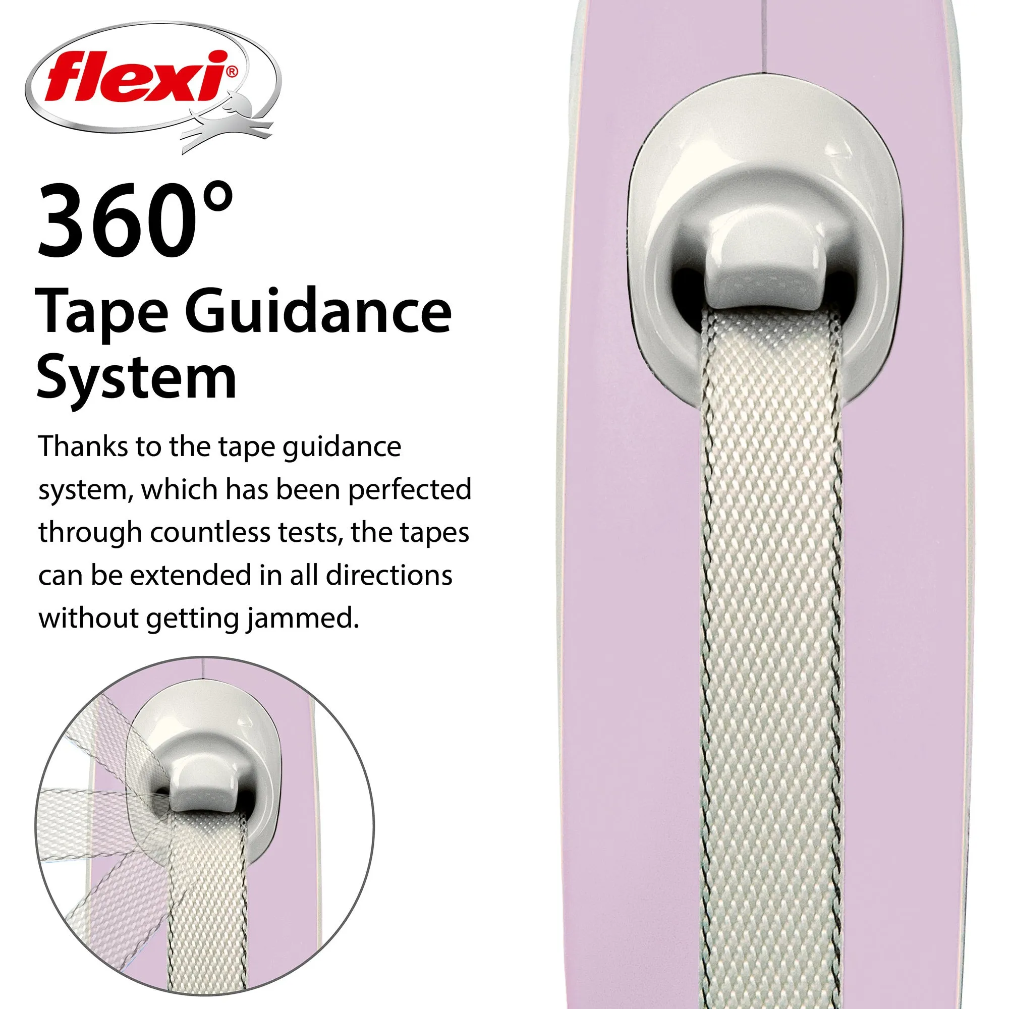 Flexi Comfort 16ft Tape Dog and Cat Leash in Rose Small up to 33lbs