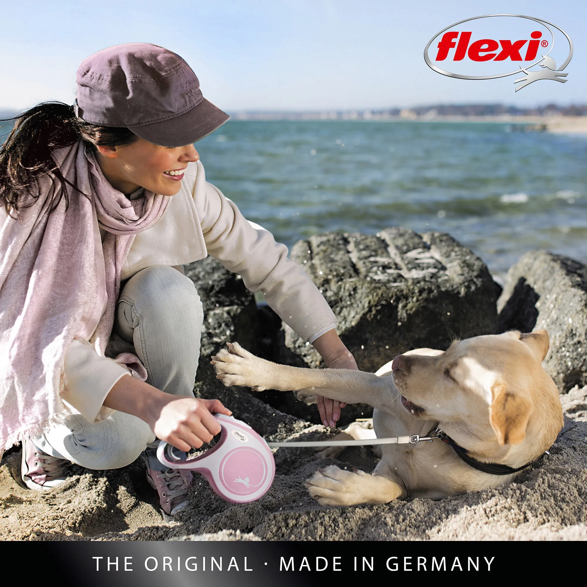 Flexi Comfort 16ft Tape Dog and Cat Leash in Rose Small up to 33lbs