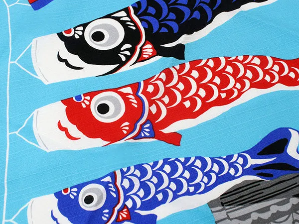 Furoshiki, Japanese Traditional Handkerchief Wrapping Cloth - Small, Blue Calico cat Mike Carp Streamer