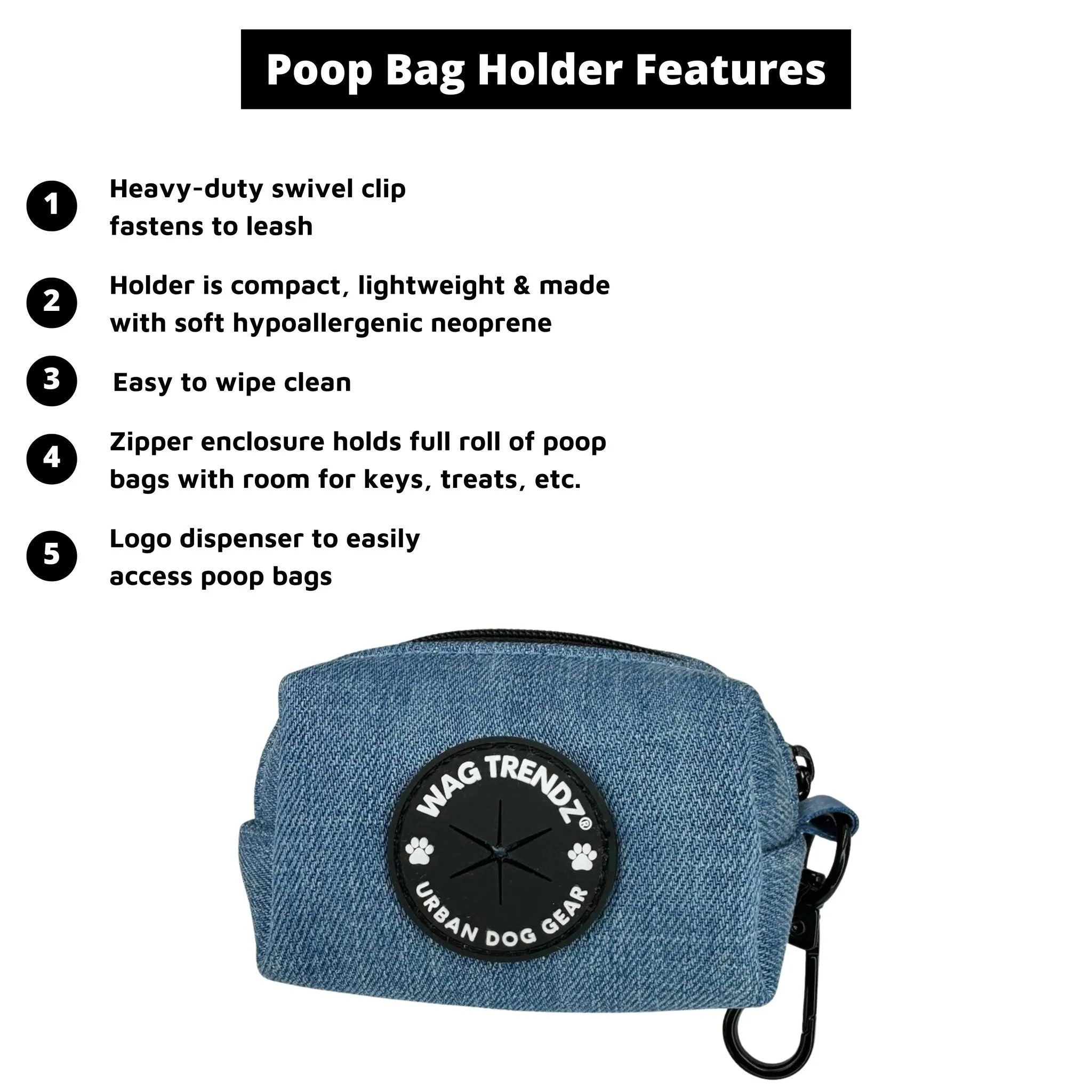 Harness and Leash Set   Poop Bag Holder | Downtown Denim