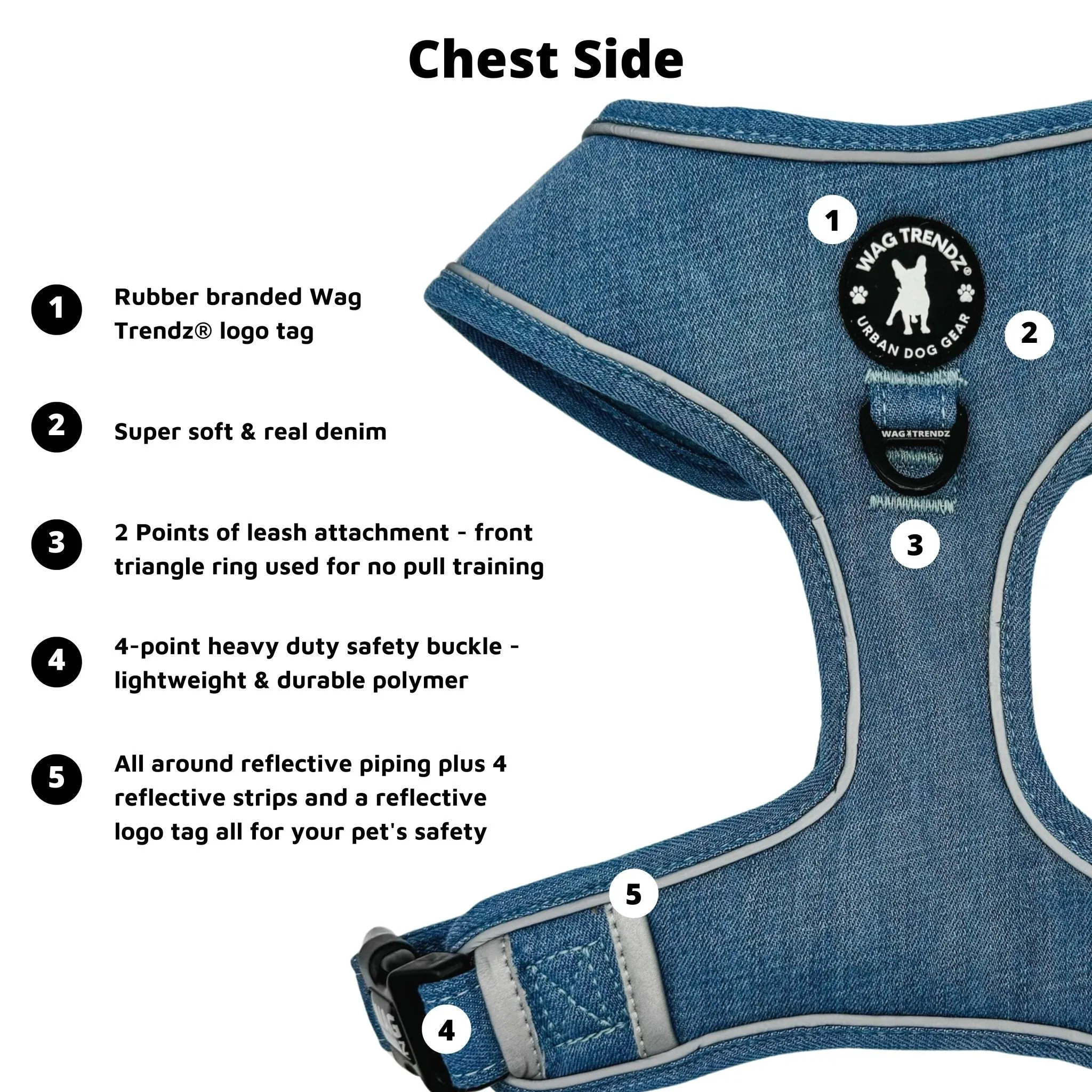 Harness and Leash Set   Poop Bag Holder | Downtown Denim
