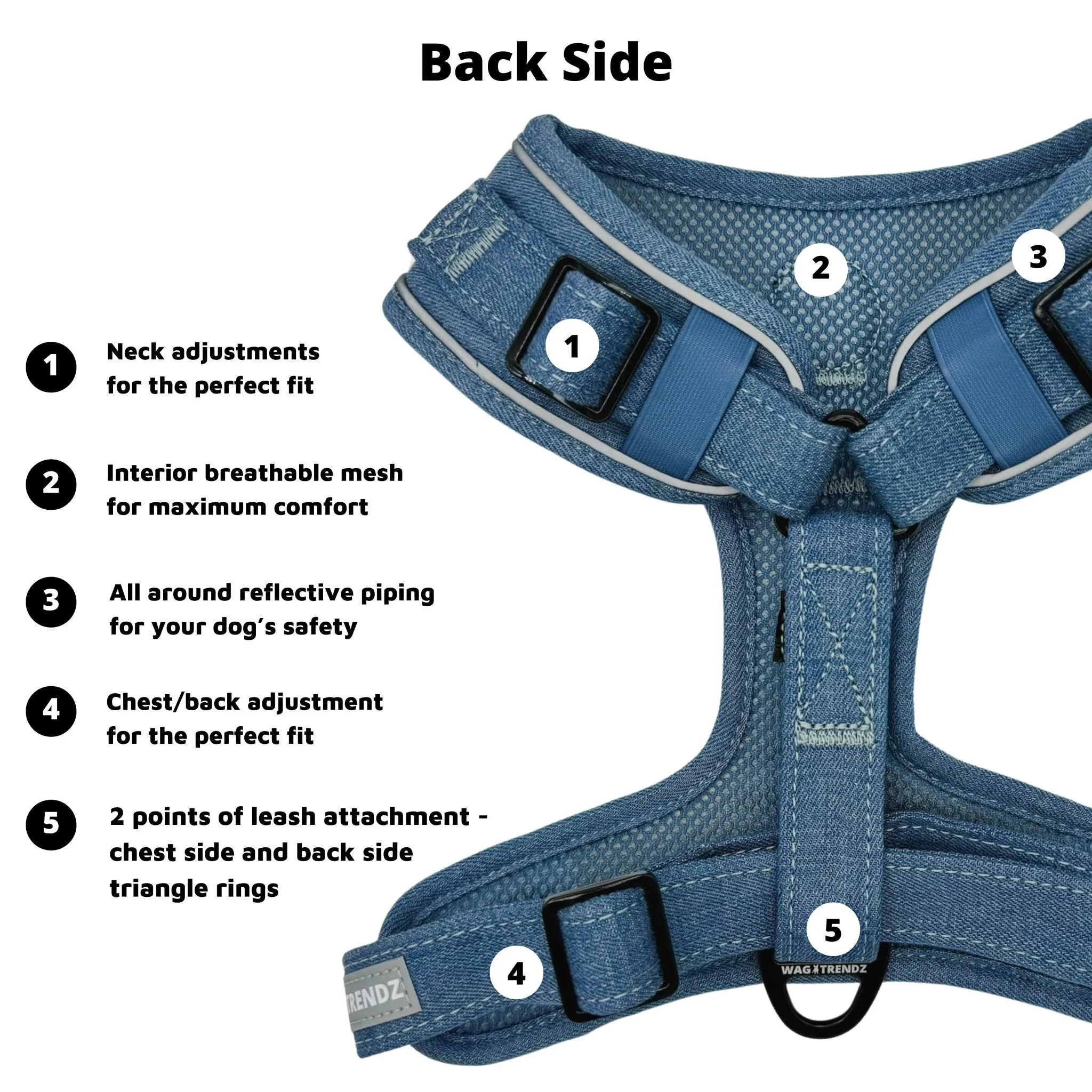 Harness and Leash Set   Poop Bag Holder | Downtown Denim