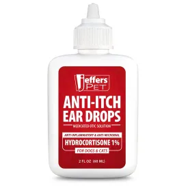 Jeffers Pet Anti-Itch Ear Drops w/ Hydrocortisone, 2 fl oz