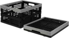 Jekiyo 16-Liter Folding Crates Storage, Collapsible Container Plastic, Set of 1