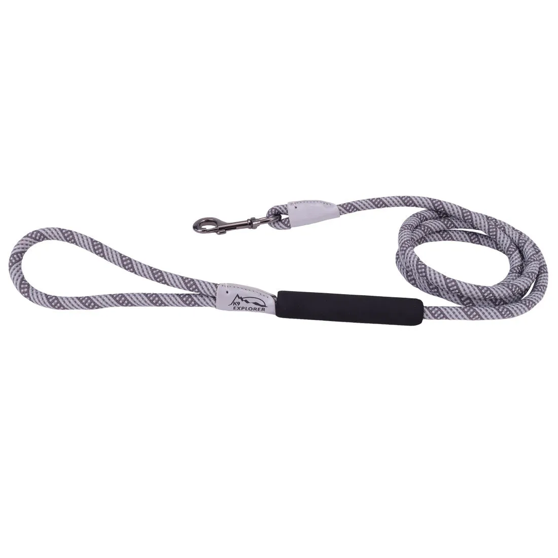 K9 Explorer ® Brights Reflective Braided Rope Snap Leash, Mountain, 3/8" x 6'