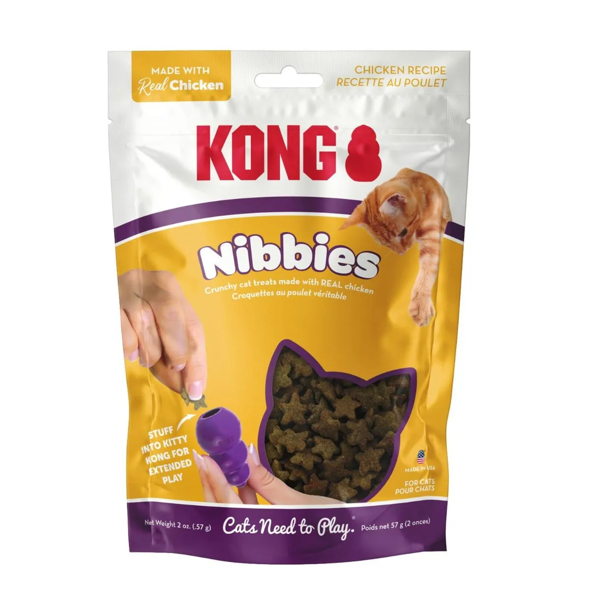 Kong Nibbies Chicken Cat Treats 2oz