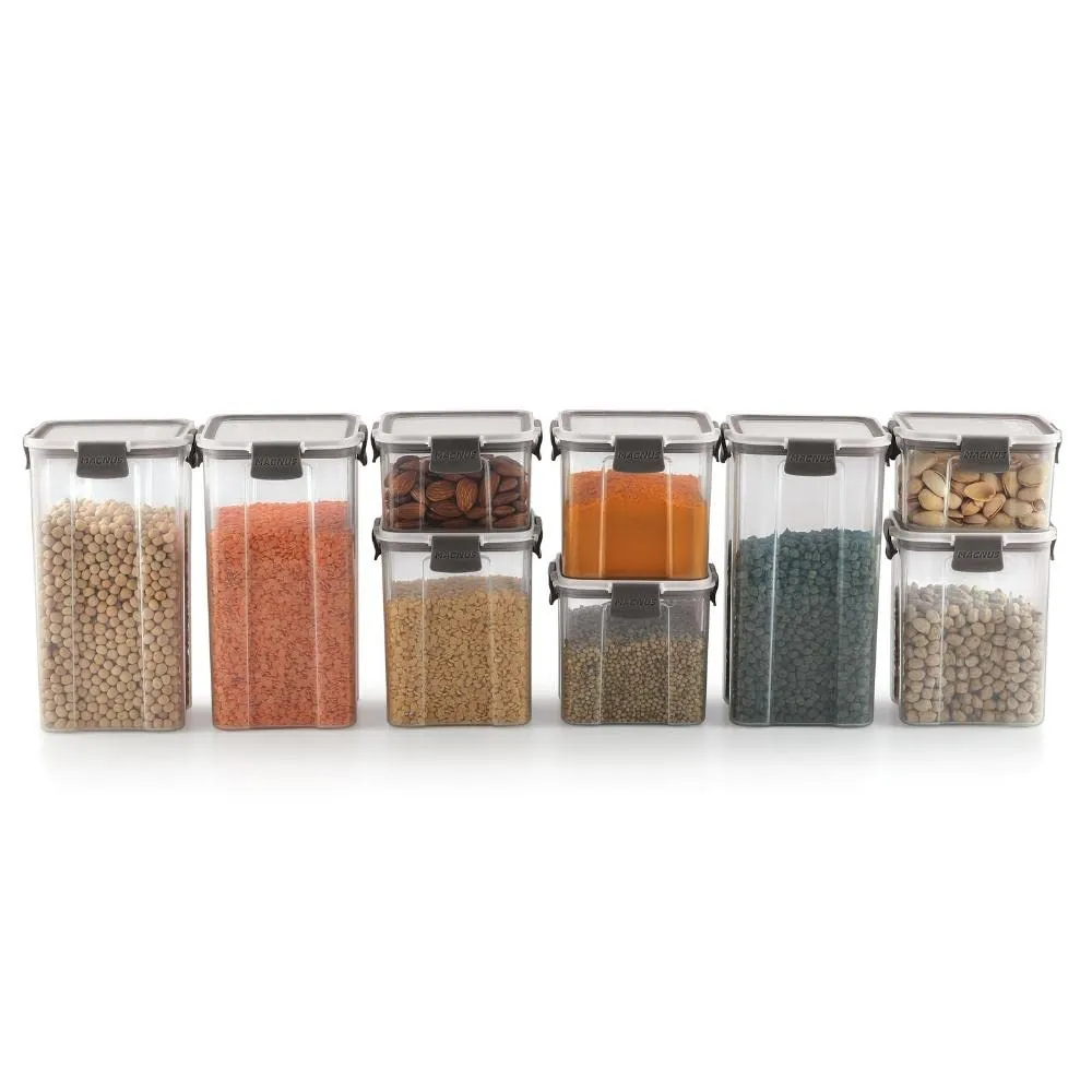 Magnus Modulock BPA Free Airtight & Leakproof Transparent Food Container Set (Set of 9)
