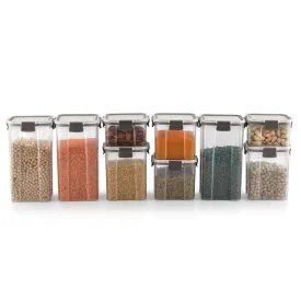 Magnus Modulock BPA Free Airtight & Leakproof Transparent Food Container Set (Set of 9)