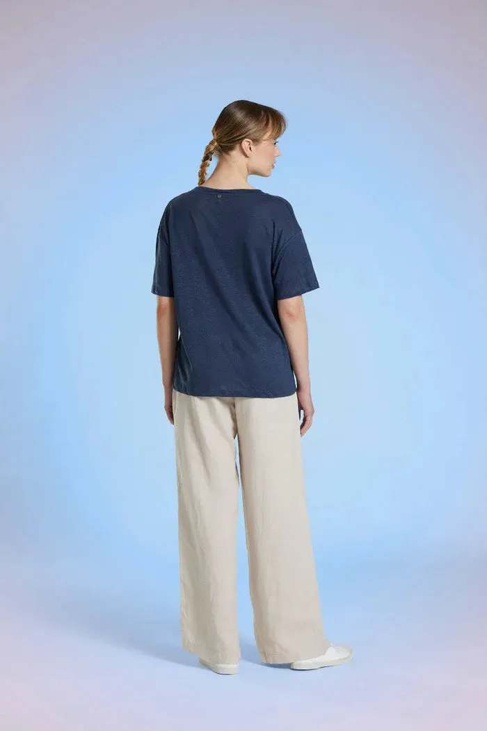 Mat de Misaine V Neck Short Sleeve Tee in Indigo