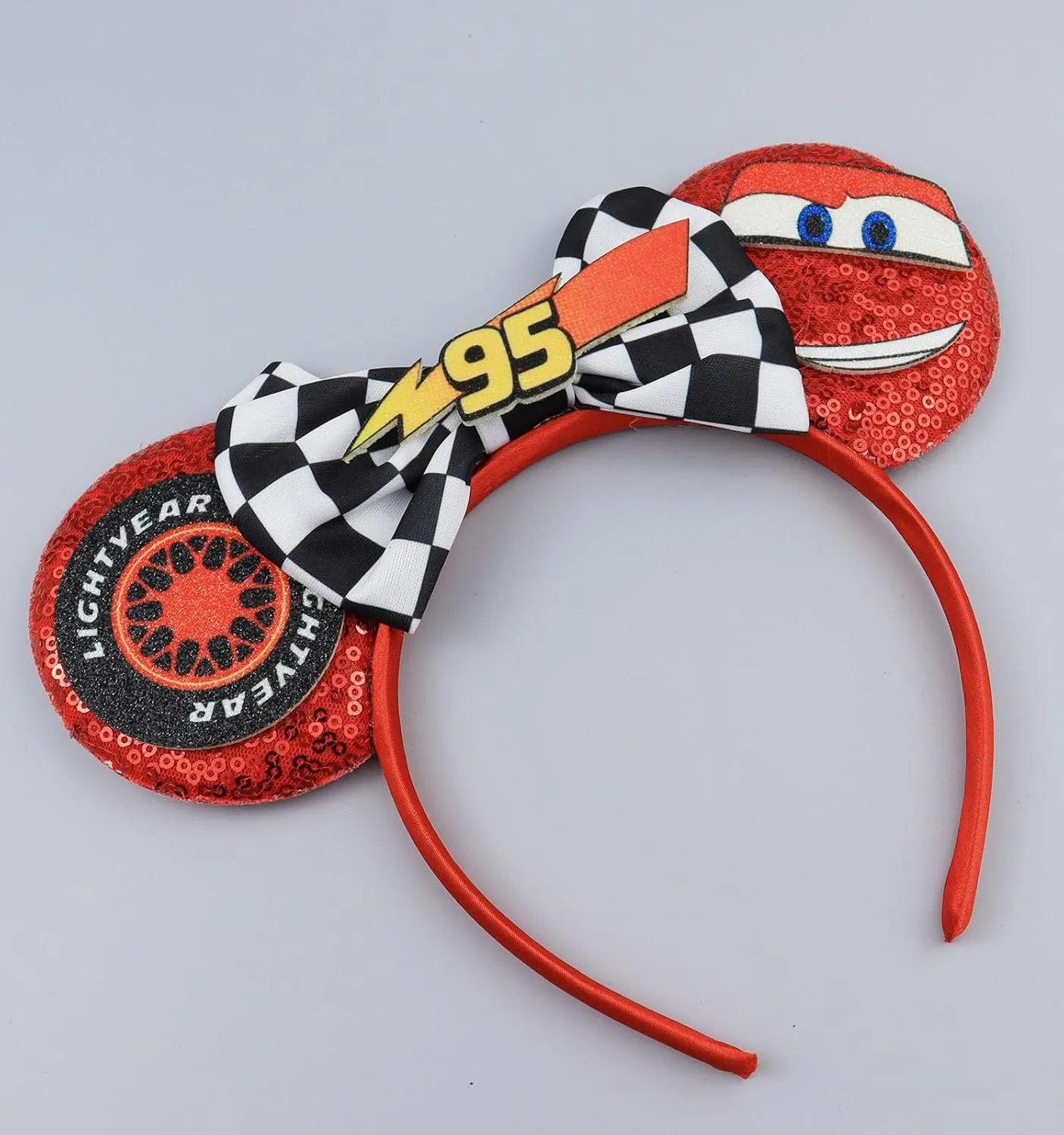 Mouse Ears Headband, Lighting McQueen Headbands for Boys Kids Birthday Party - Lighting McQueen Headband
