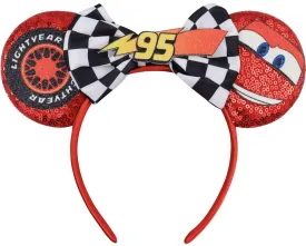Mouse Ears Headband, Lighting McQueen Headbands for Boys Kids Birthday Party - Lighting McQueen Headband