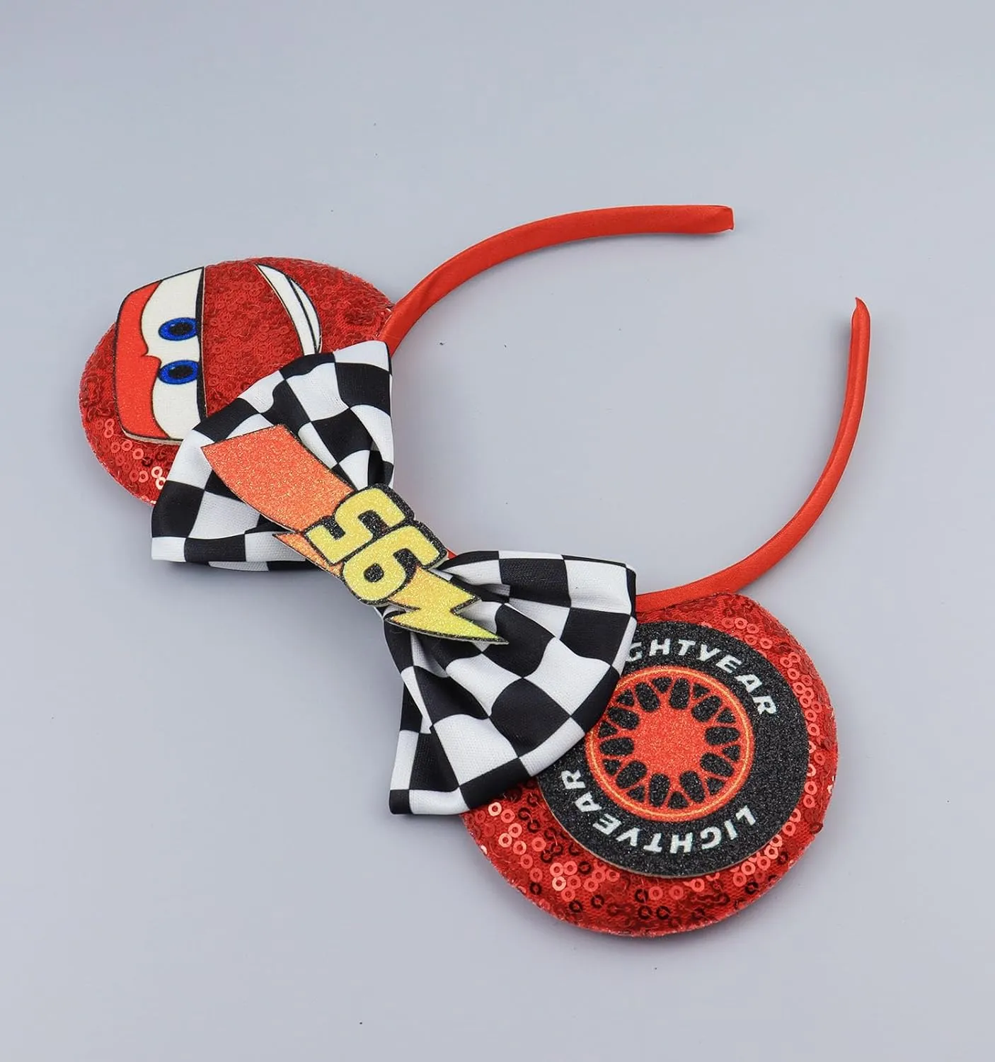 Mouse Ears Headband, Lighting McQueen Headbands for Boys Kids Birthday Party - Lighting McQueen Headband