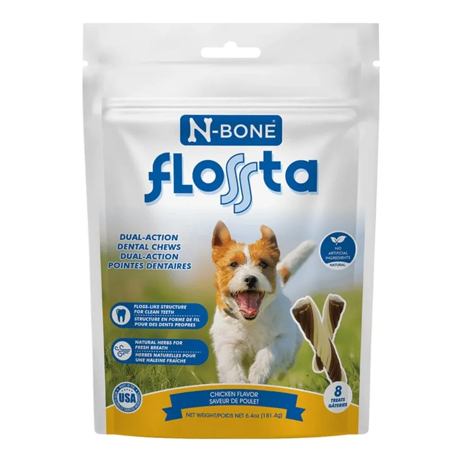 N-Bone Flossta Dual-Action Chicken Flavored Dental Dog Treats