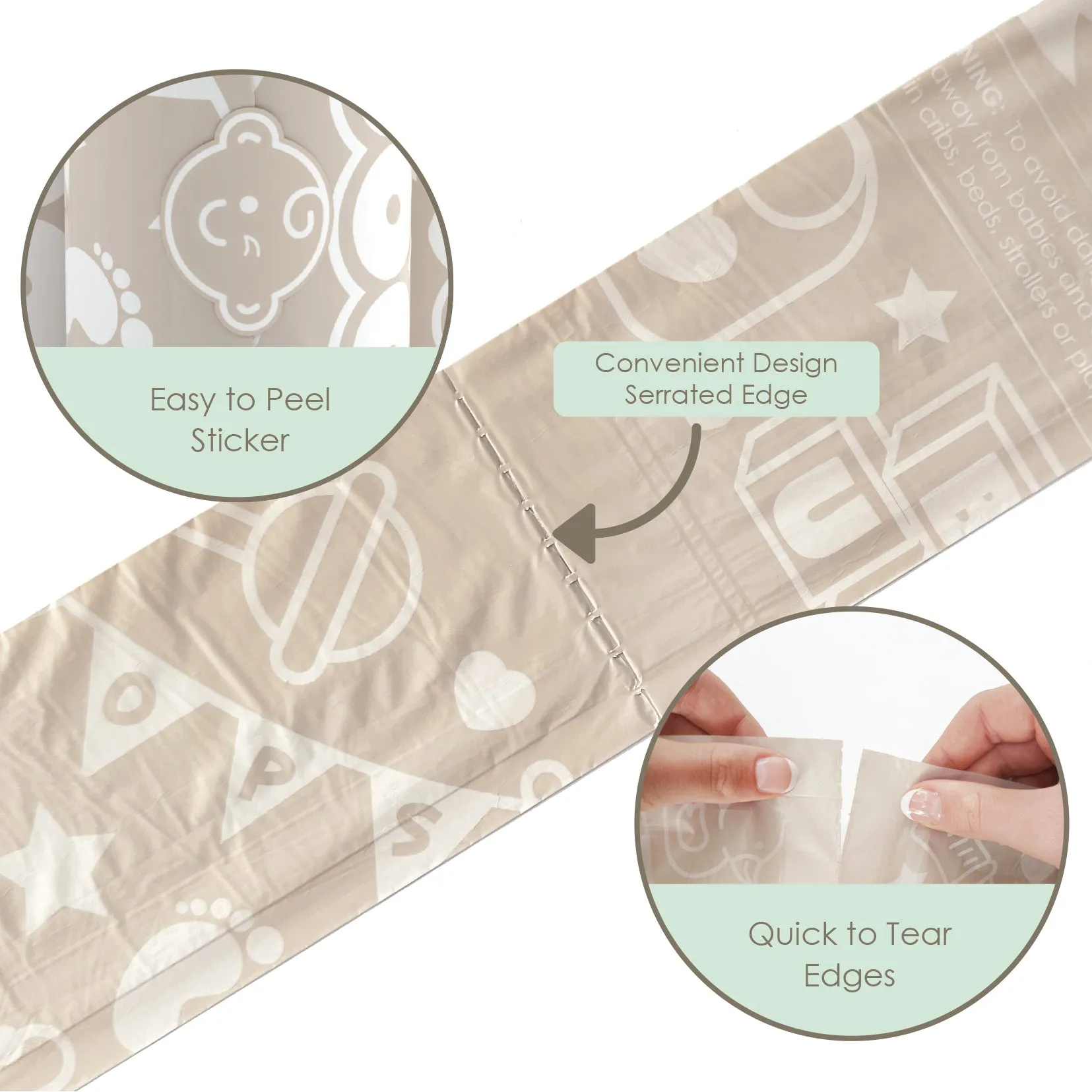 NEW Teddy Bear Disposable Nappy Bag Dispenser COMBO PACK | 105 VANILLA SCENTED Baby Poop Bags TOTAL & 1x Dispenser (VANILLA DREAM)