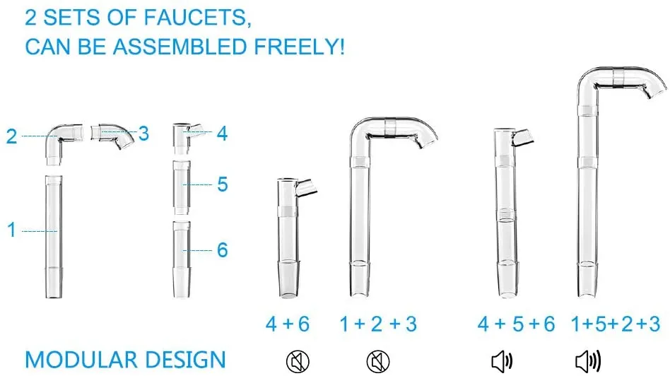 NPET Water Outlet Kit Replacement for WF020/WF020TP/WF050 Cat Water Fountain